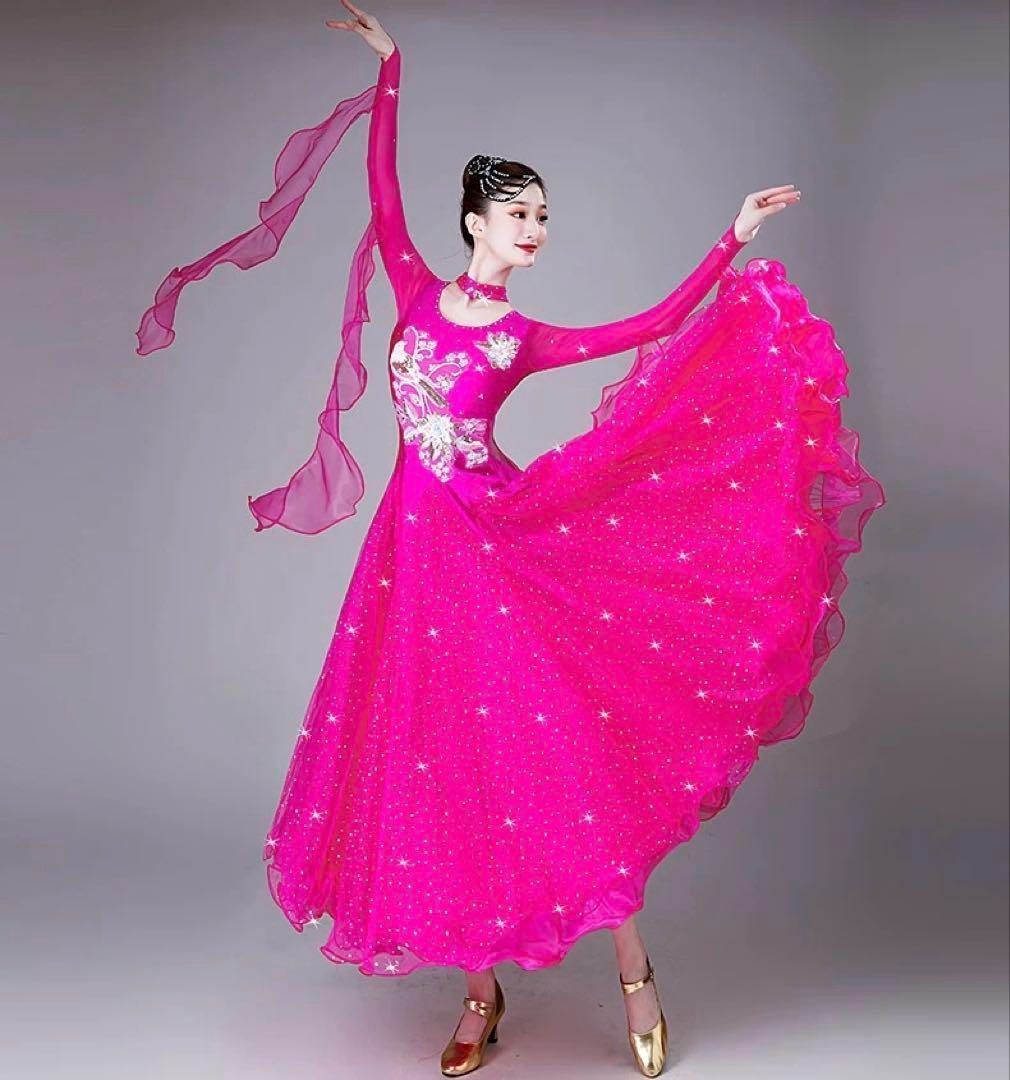 華やかなスタンダードドレス?ストーン付き☆競技会・デモ発表会に