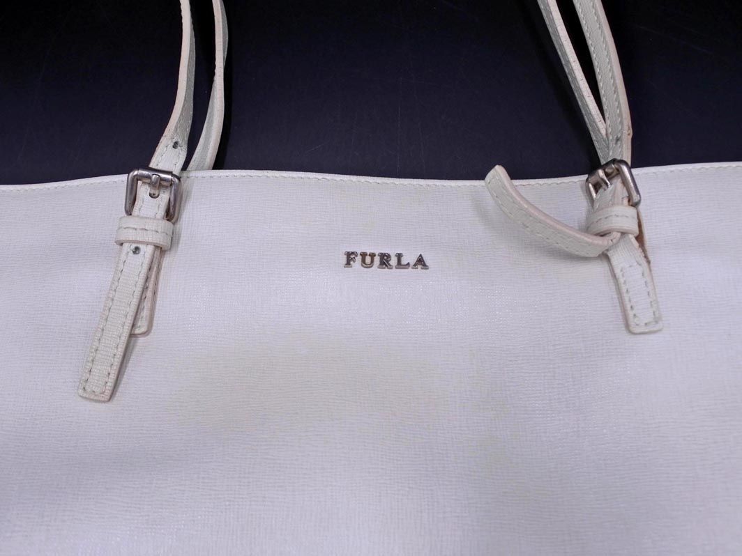 FURLA フルラ レザー トート バッグ オフホワイト □□ レディース