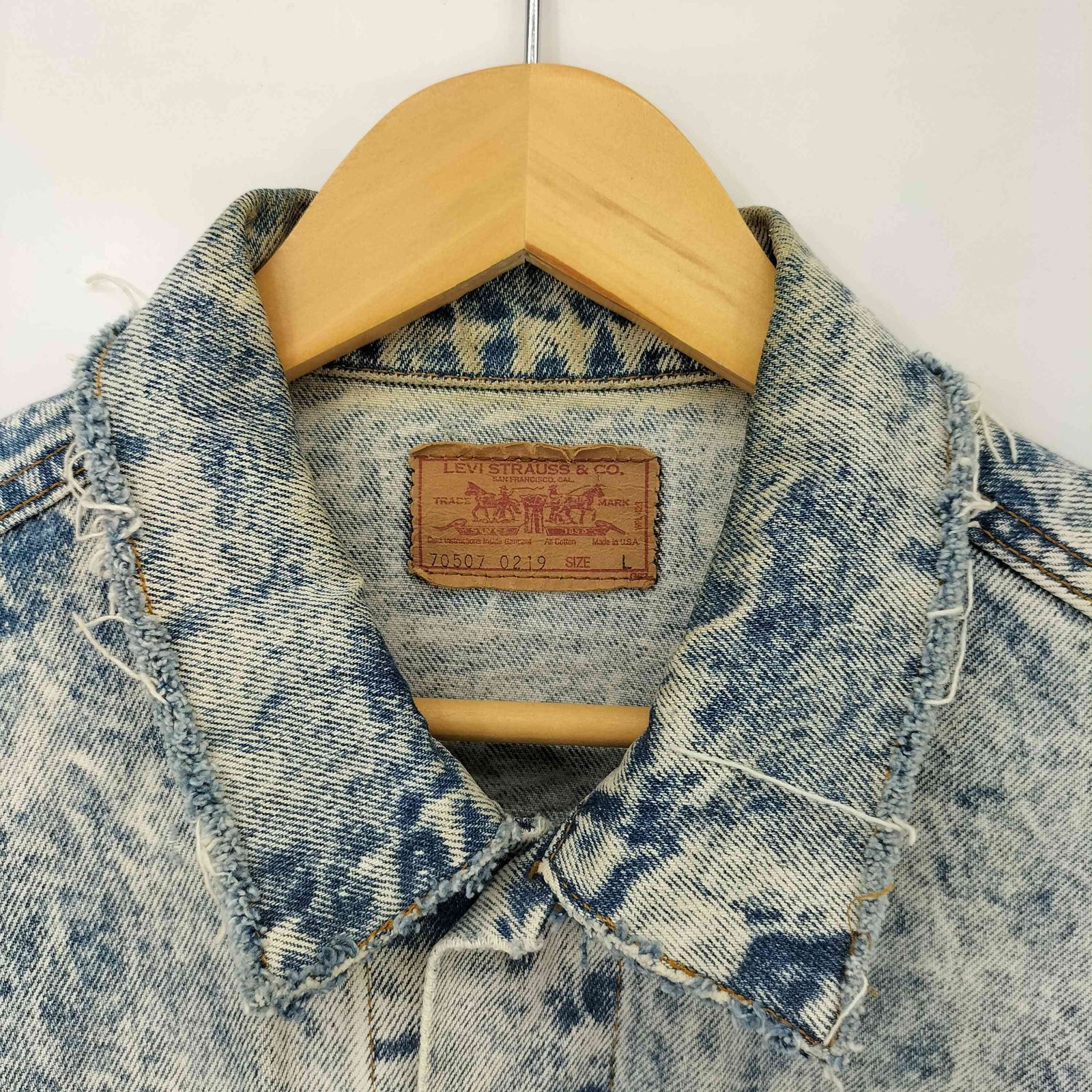 リーバイス Levis 80S USA製 70507-0219 ケミカルウォッシュ ボタン裏 