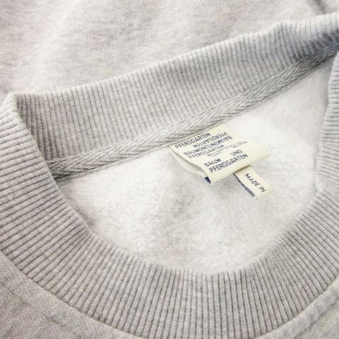 バウム ウンド ヘルガーデン BAUM UND PFERDGARTEN トレーナー スウェット クルーネック 長袖 刺繍 ロゴ 裏起毛 M グレー /AH15 バウム ウンド ヘルガーデン BAUM UND PFERDGARTEN トレーナー