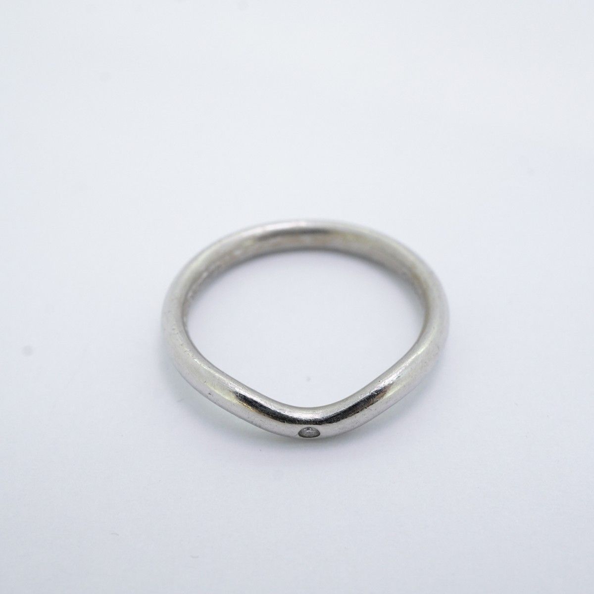 5jdb0987】ティファニー リング カーブドバンド 1PD Pt950 プラチナ  