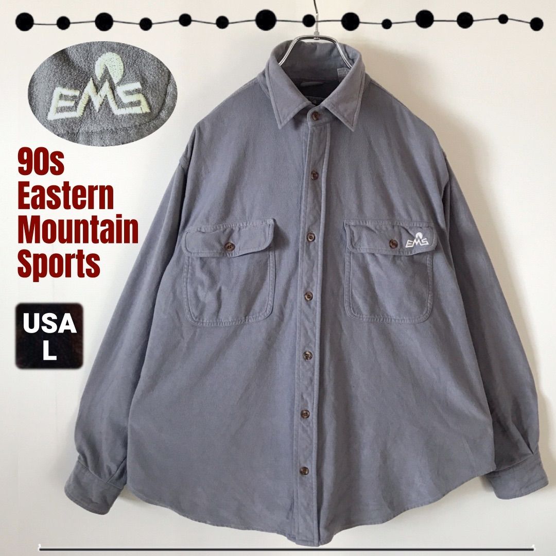 EMS/Eastern Mountain Sports90s 旧タグ/旧ロゴ刺繍フリースシャツアウトドアイースタンマウンテンスポーツUSAメンズL   #2501J003