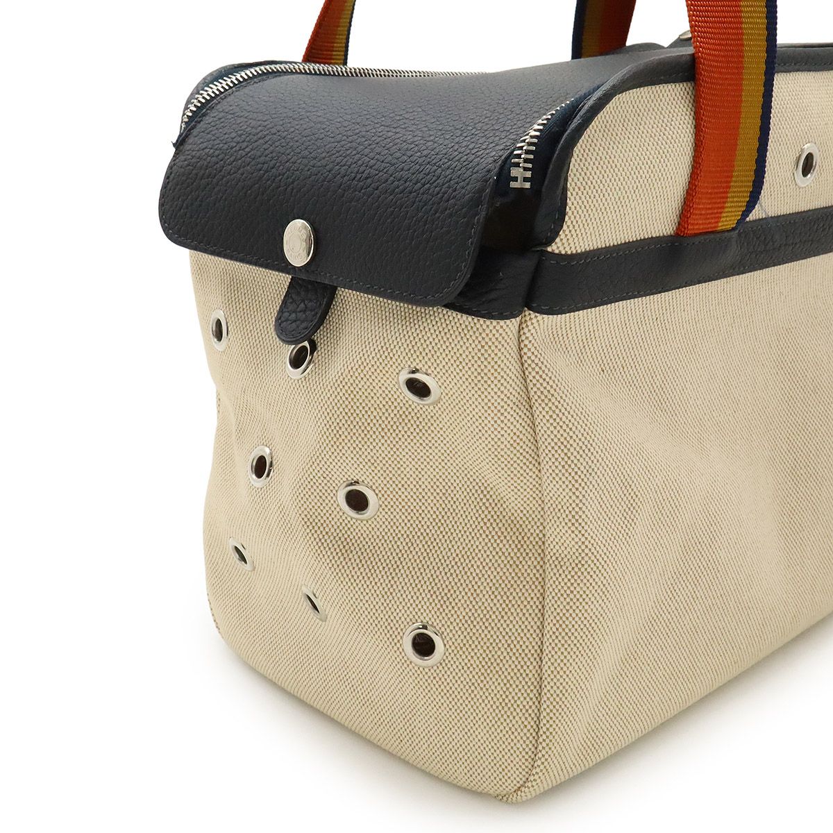 HERMES】 エルメス トワルアッシュ ペットキャリーバッグ