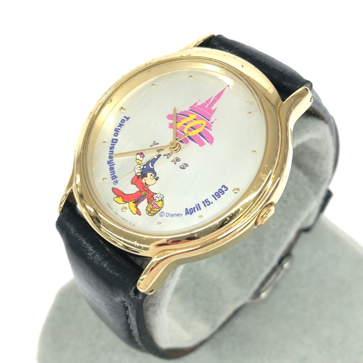 東京ディズニーランド 10周年記念 腕時計 Disney ディズニー /腕時計 クォーツ/SS×レザー 東京ディズニーランド