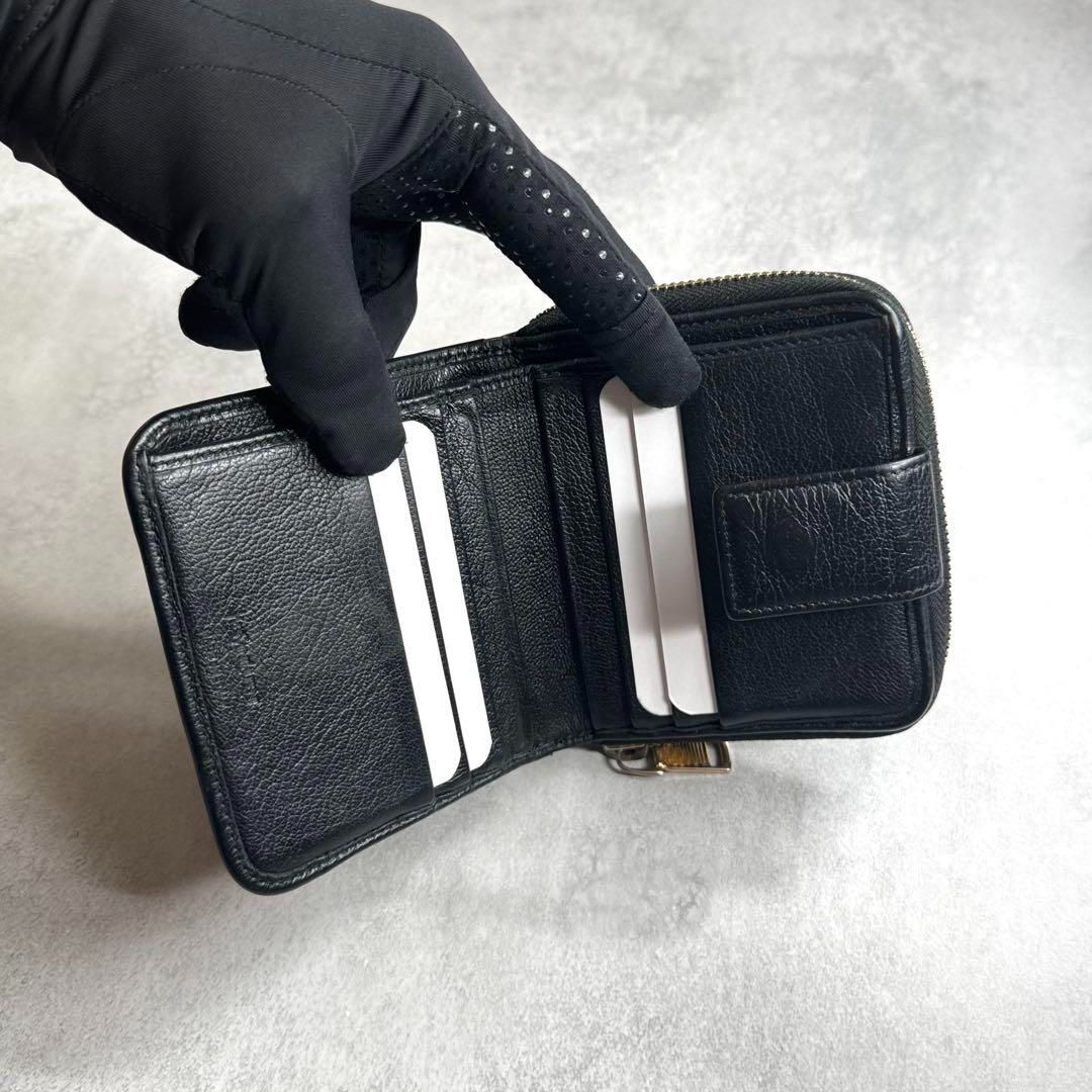 saint laurent 二つ折り財布 カサンドラ ネイビー リヴゴーシュ 【公式