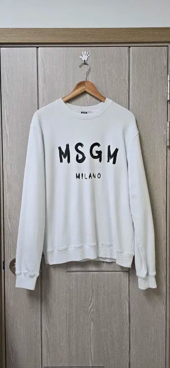 MSGM 白スウェット L MSGM ブラッシュロゴ スウェット/トレーナー