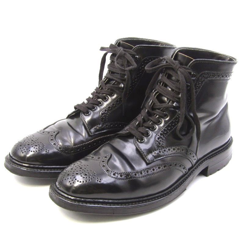 Alden Vチップブーツ ブラックコードバン US6.5D Alden Vチップブーツ ブラックコードバン US6.5D ALDEN: コード