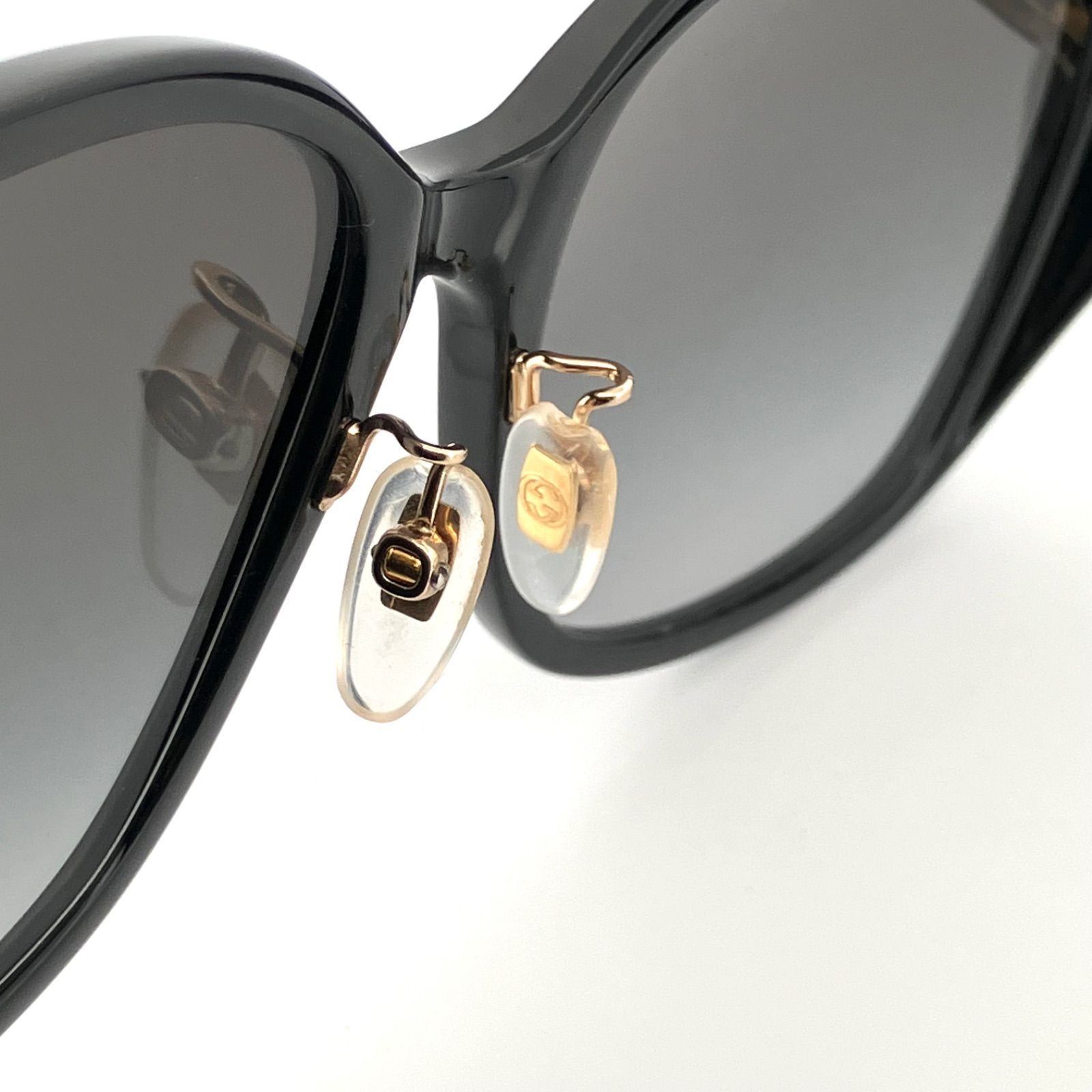 希少モデル 美品 グッチ インターロッキング サングラス ブラック GG金具 鑑定済み】正規品 GUCCI グッチ サングラス インターロッキングG