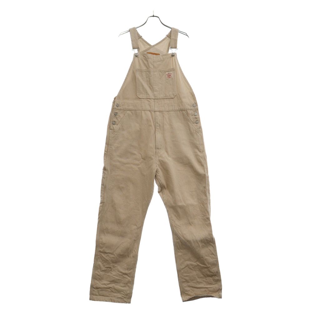 Levi's オーバーオール サイズL ストライプ　【新品・未使用】　ベージュ Levi's (リーバイス) Striped Overalls ストライプ