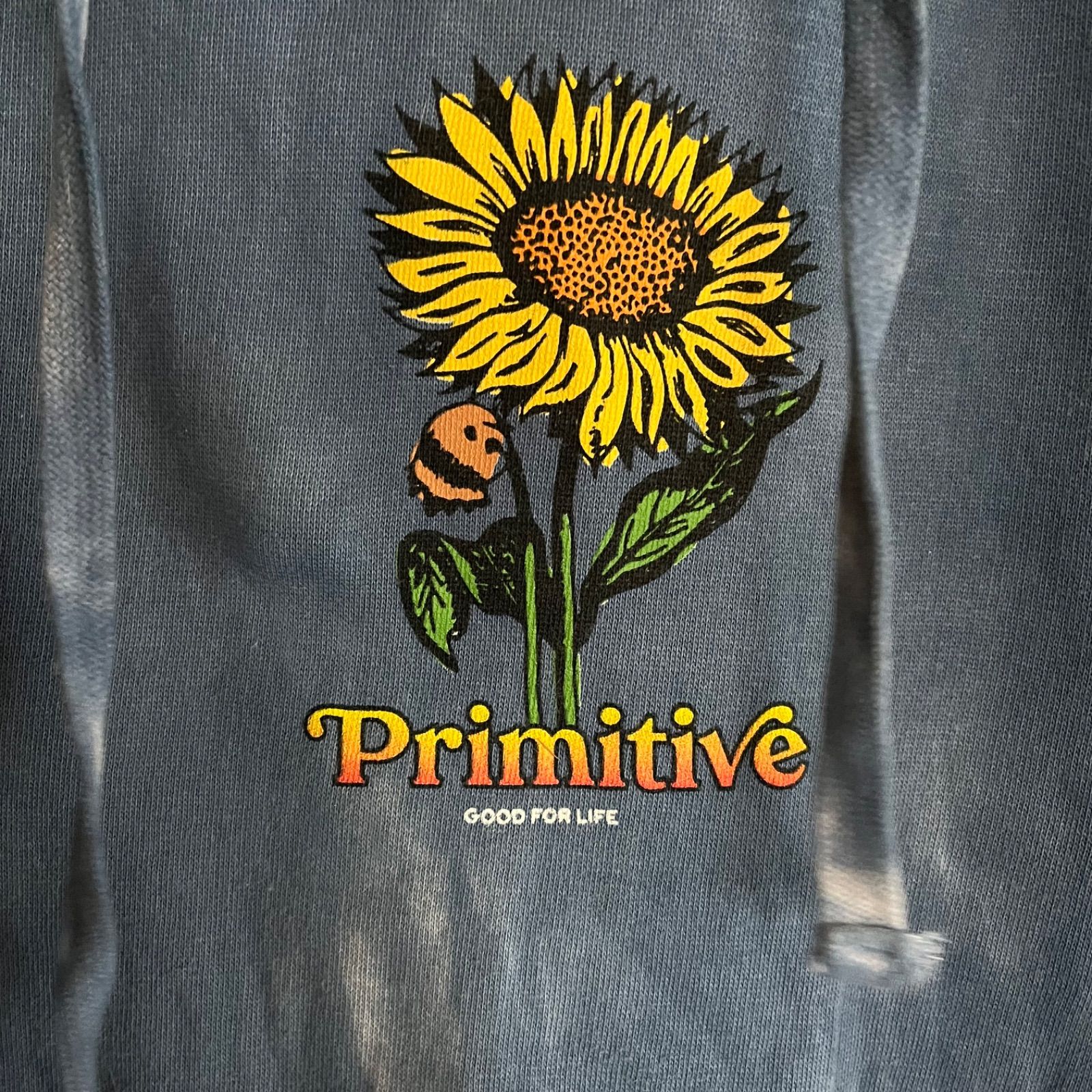 primitive プリミティブ　プリントフードパーカー　カジュアル　プルオーバー　裏起毛　長袖　古着　Sサイズ　（A）