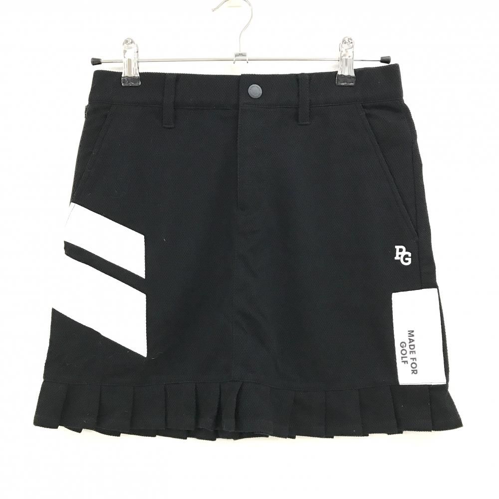 超 パーリーゲイツ スカート 黒×白 裾プリーツ レディース 0 S ゴルフウェア PEARLY GATES