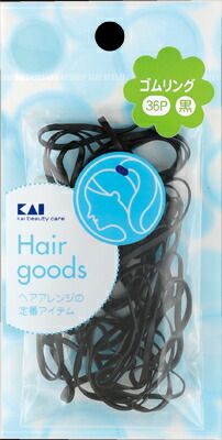 大人気商品  ＨＬ０１２１ゴムリングクロ３６Ｐ 【 貝印 】 【 スタイリング 】ＨＬ０１２１ゴムリング黒３６Ｐ×360点セット  tt  