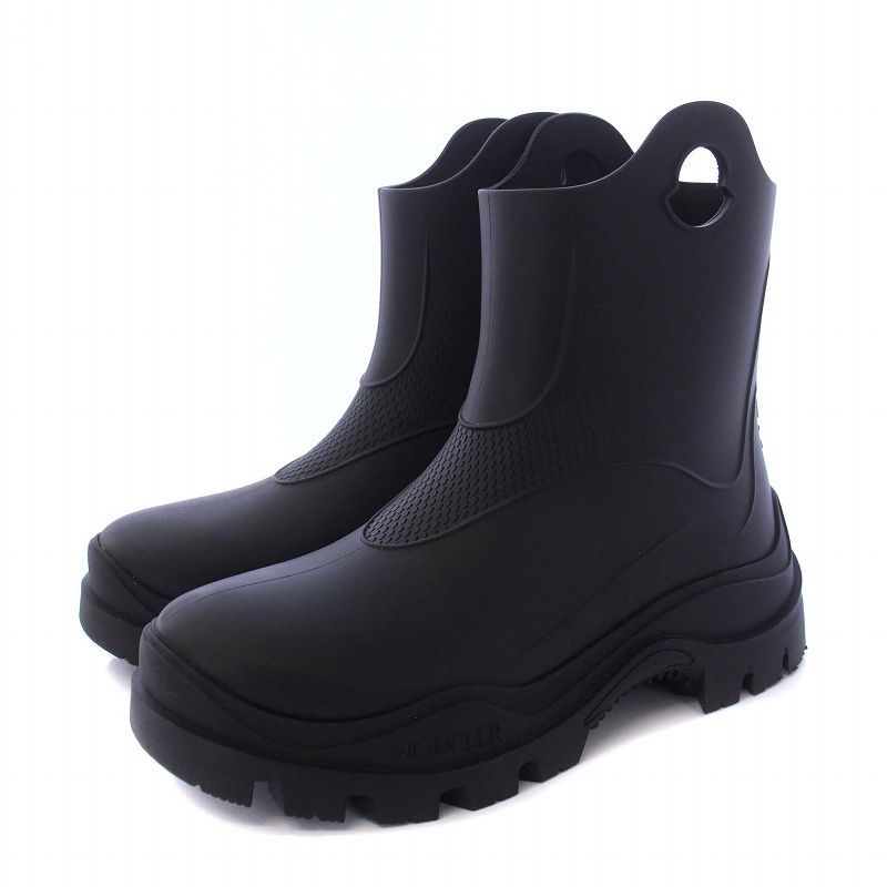 MONCLER ブラック ショートレインブーツ モンクレール MONCLER 24年製 MISTY レインブーツ ショート 38 25cm 黒