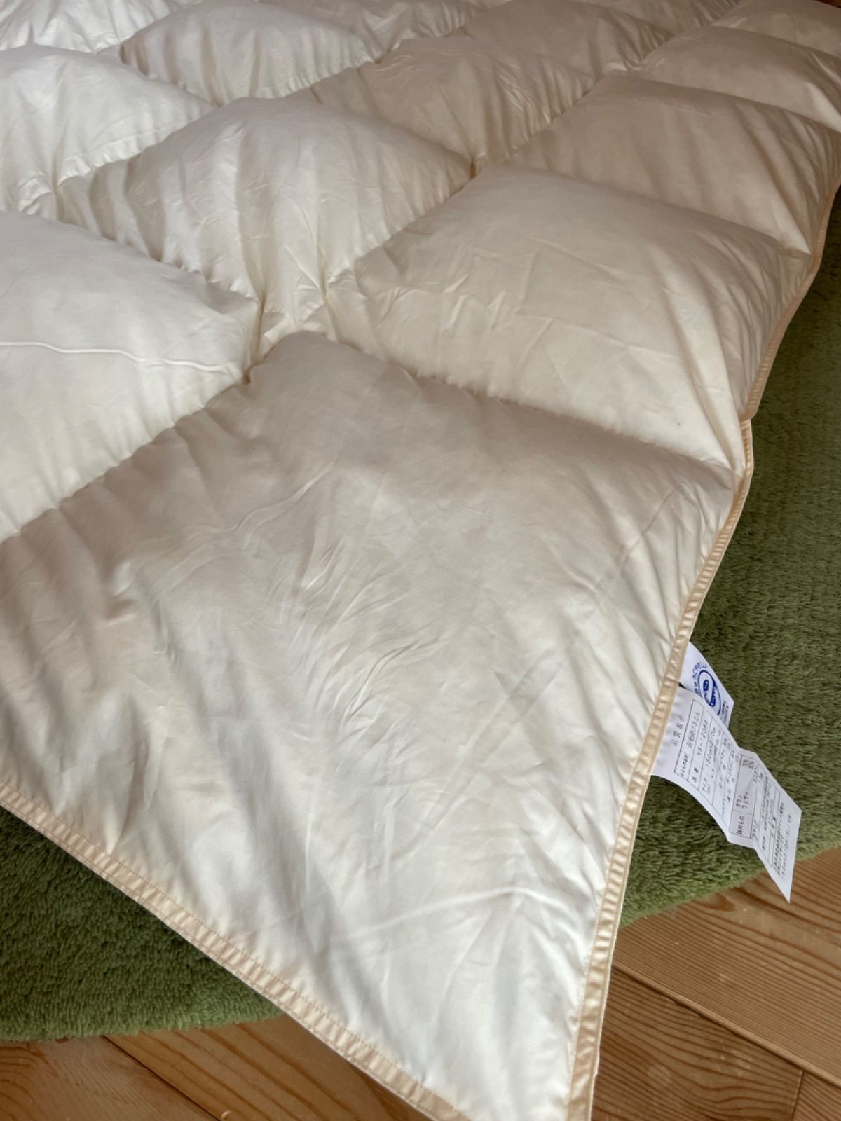 エコダウン使用】羽毛布団シングル150×210 1.5kg カバー付きB