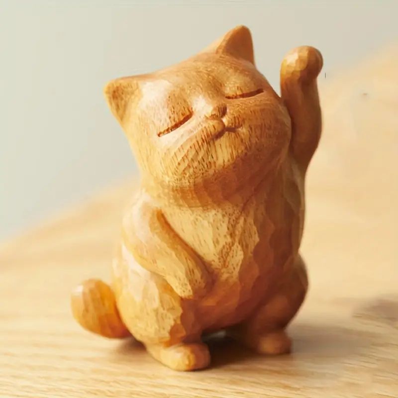 美術品・アンティーク・コレクション 最終値下げ・木製 招き猫 商い中