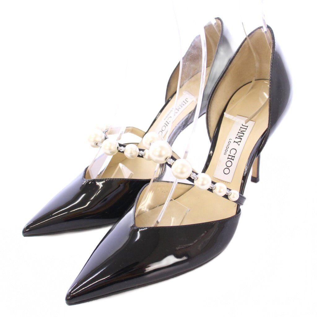 【極美品】ジミーチュウ ハイヒール ROMY85 ベージュ パテントレザー 38 極美品】ジミーチュウ ハイヒール ROMY85 ベージュ パテント