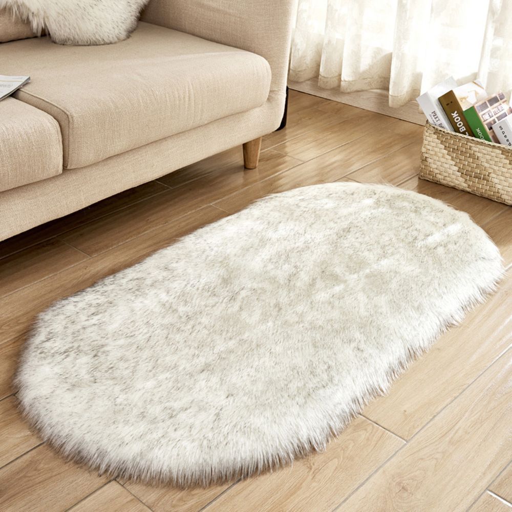 ホワイト×ブラック  70×150cm  フロアマット pkyh70150 ラグマット 北欧 シャギーラグ 洗える ラグ マット ファーマット フロアマット カーペット 絨毯 フェイクファー ウォッシャブル 敷物 長毛 