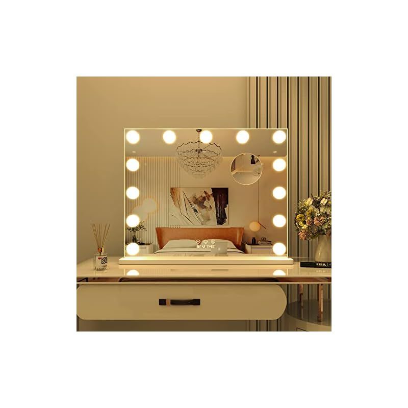 BEAUTME 女優ミラー 鏡 卓上 女優化粧鏡 大型 卓上ミラー ハリウッド