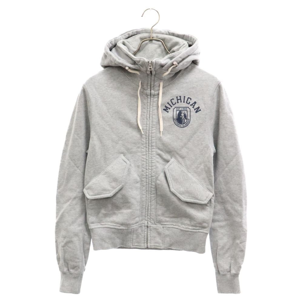 HYSTERIC GLAMOUR (ヒステリックグラマー) ×REIGNING CHAMP フロントロゴ ジップアップ パーカー フーディー グレー RC-3248