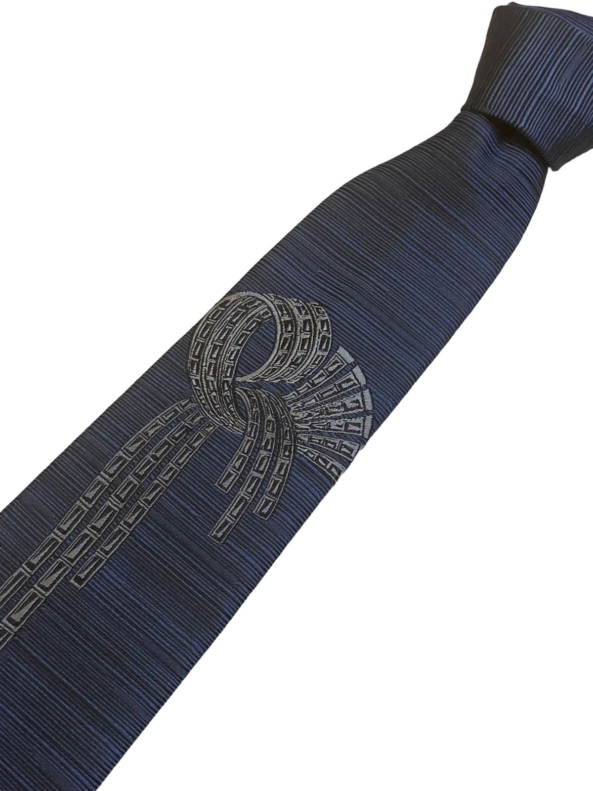 ドミニクフランス ウサギ刺繍 ネクタイ ネイビー ○ Dominique France