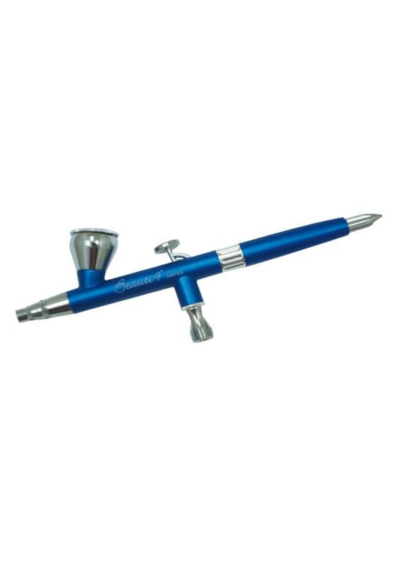 エアテックス エアブラシ ビューティフォープラス コスモ|青 0.2mm 塗装用工具 XP-B4A-COS