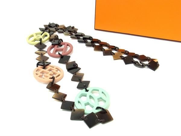 □極美品□ HERMES エルメス アヴァ バッファローホーン ネックレス  