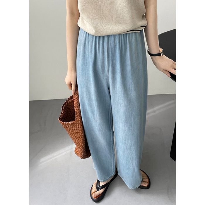 ワイドパンツ レディース デニスパンツ バギーパンツ ワイド ガウチョ レディース 大人  ボトムス ロングパンツ ルームウェア ウエストゴムtaochuan31