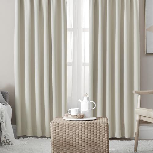 Hansleep カーテン 1級遮光 4枚組 セット ブラック 幅150cm丈