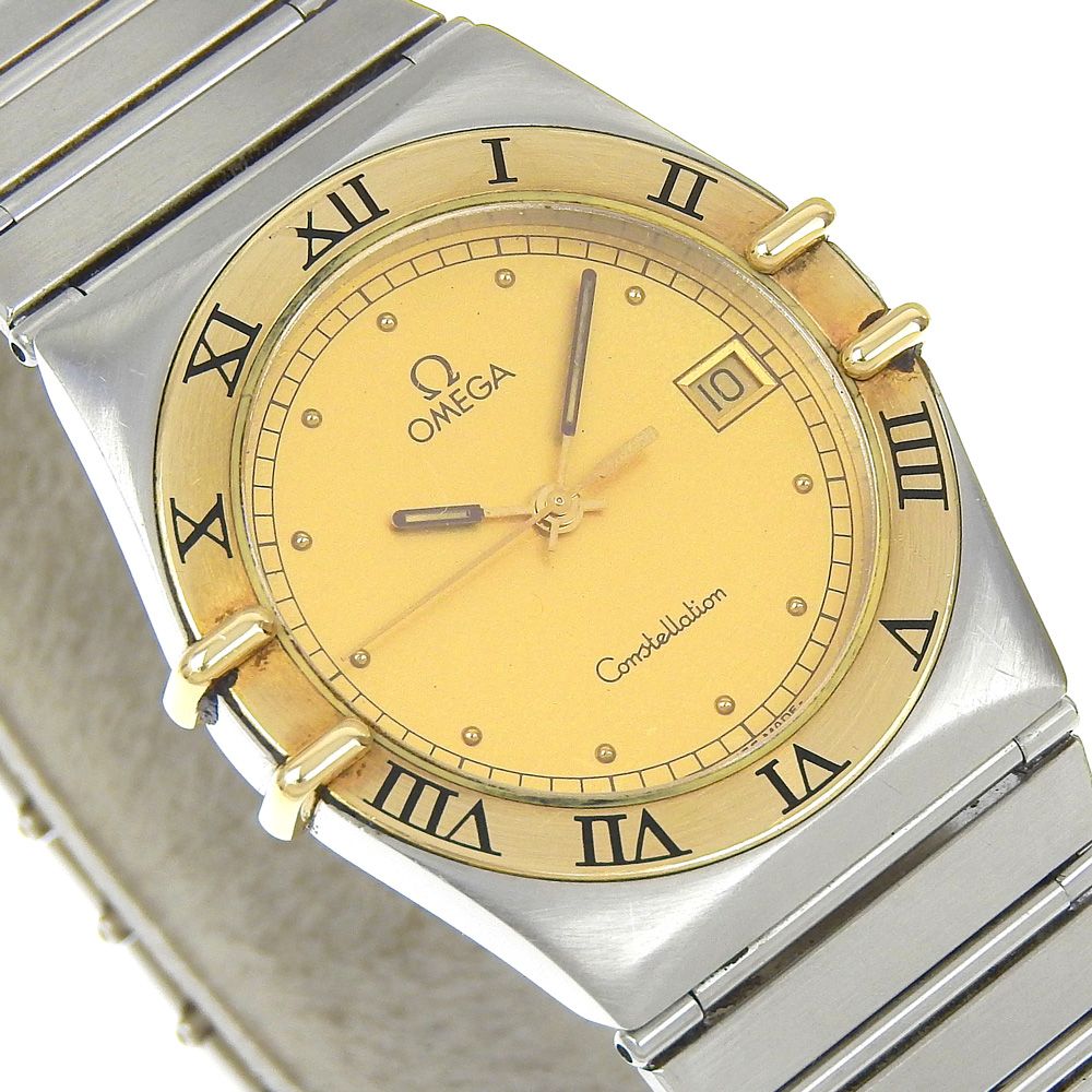 オメガ コンステレーション 腕時計 1270.10.00 クオーツ ゴールド文字  