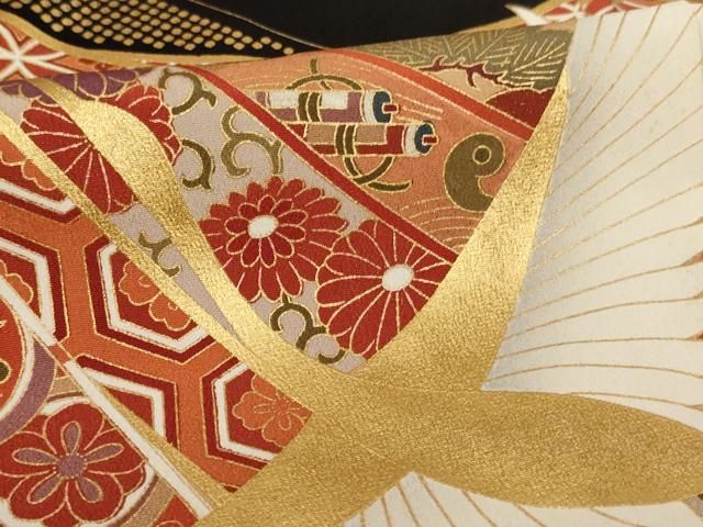 平和屋着物□上質な小紋 吉祥花文 宝尽くし 金彩 正絹 逸品 未使用