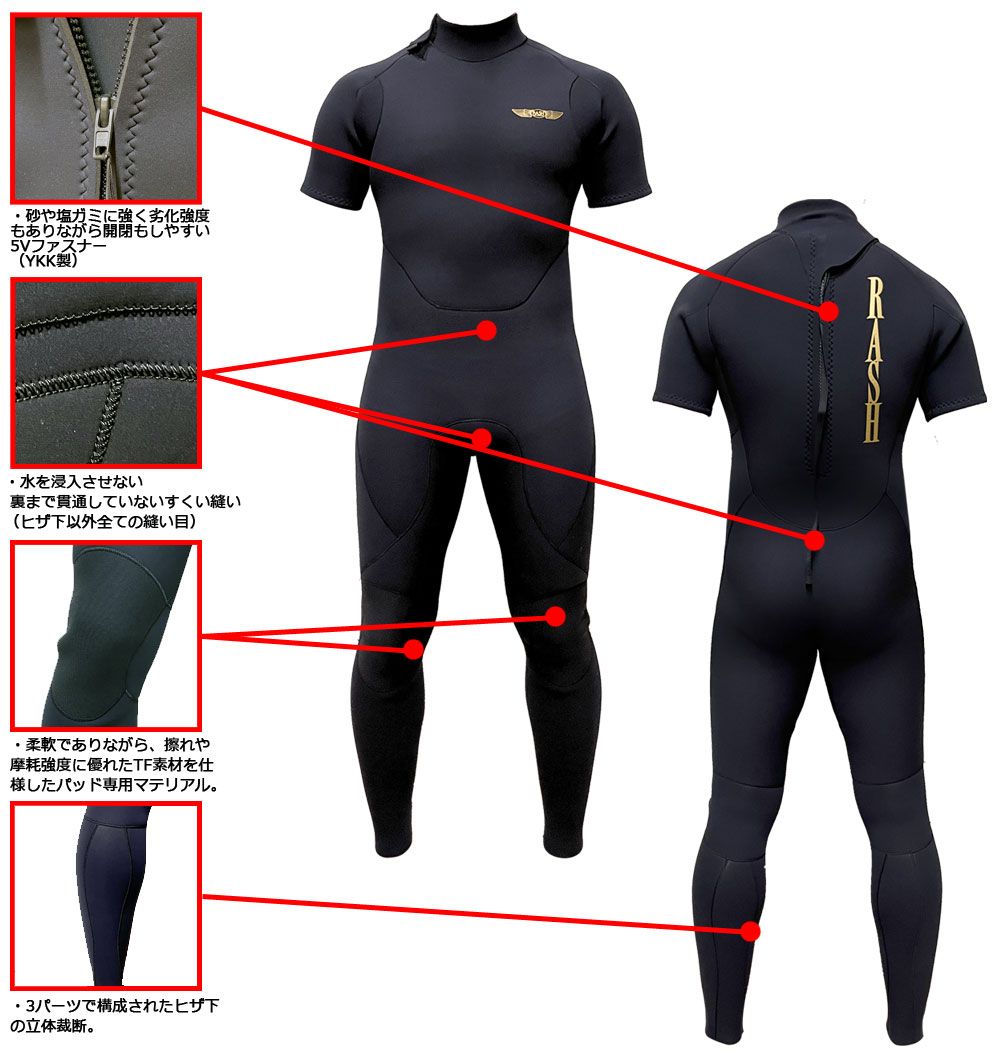 ジャンクRASH ジャージフルスーツ　3㎜ RASH ウェット スーツ ジャージフルのおすすめ人気商品一覧 通販