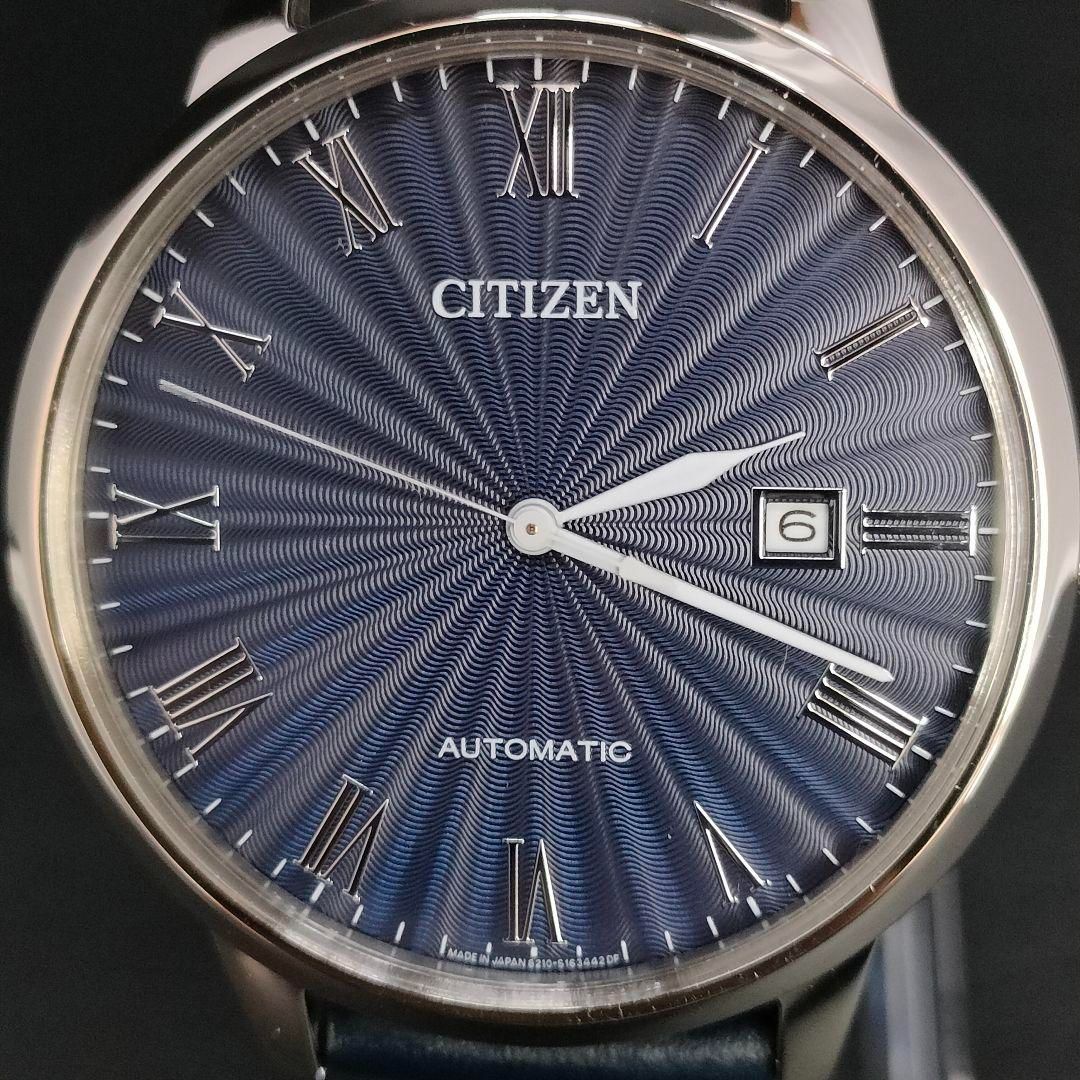 極美品 稼働品 CITIZEN シチズン ネイビー ブルー シルバー レザー 自動巻き オートマチック メンズ 時計 箱あり 8210-S099935  - メルカリ