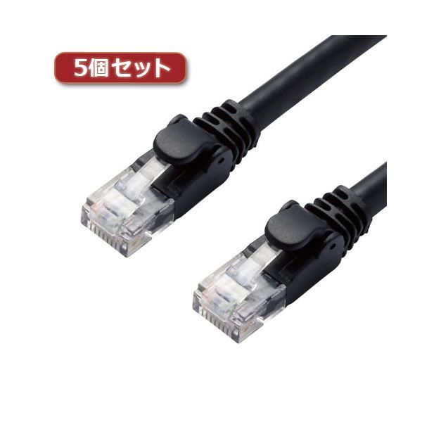 エレコム LANケーブル/CAT6A/スタンダード/10m/ブラック LD-GPA/BK10X5