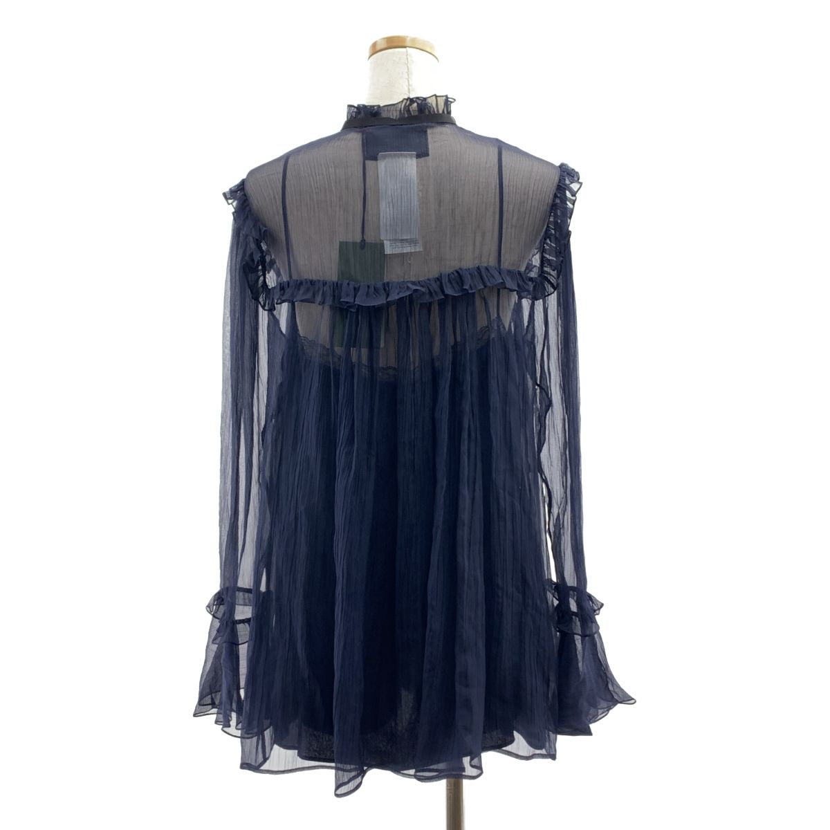 GUCCI フリル付きシルクシャツ