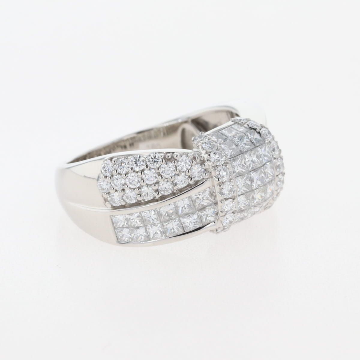 リボンモチーフ デザインリング プラチナ 指輪 メレダイヤ リング 14.5号 Pt950 ダイヤモンド レディース FORTGASGNV_COM_BR