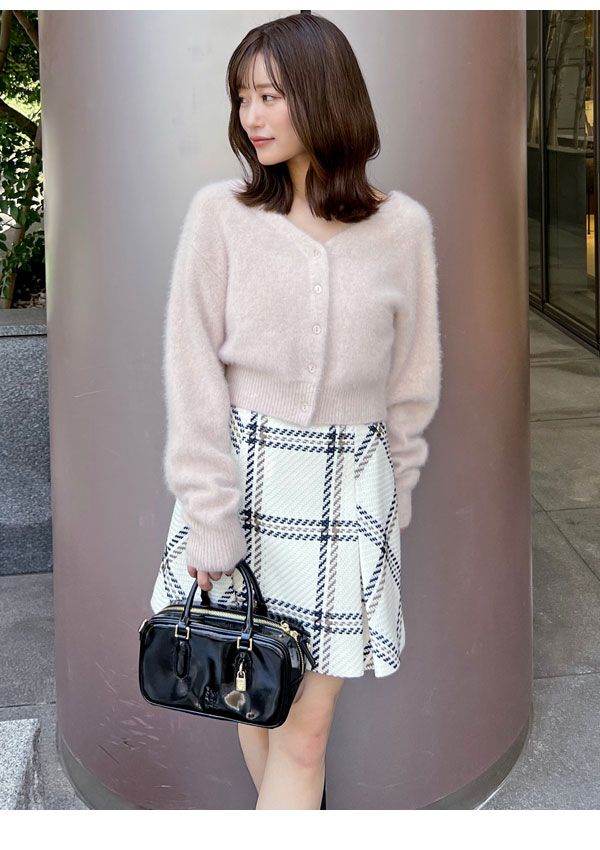 Sustainableロービングチェックミニスカート ミニ丈