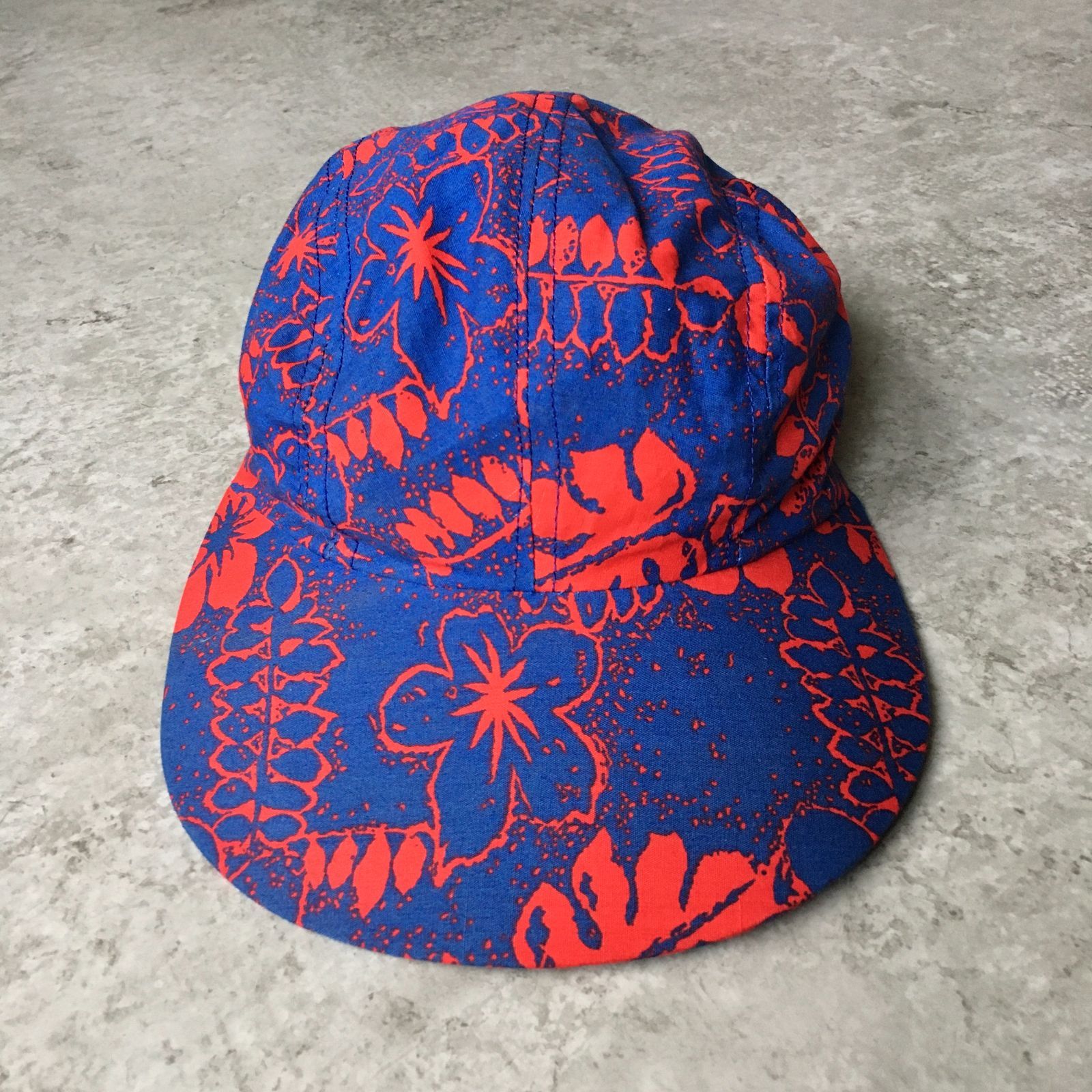 80~90s USA製 Botanical Pattern cotton Spoonbill Cap ボタニカル柄 ...