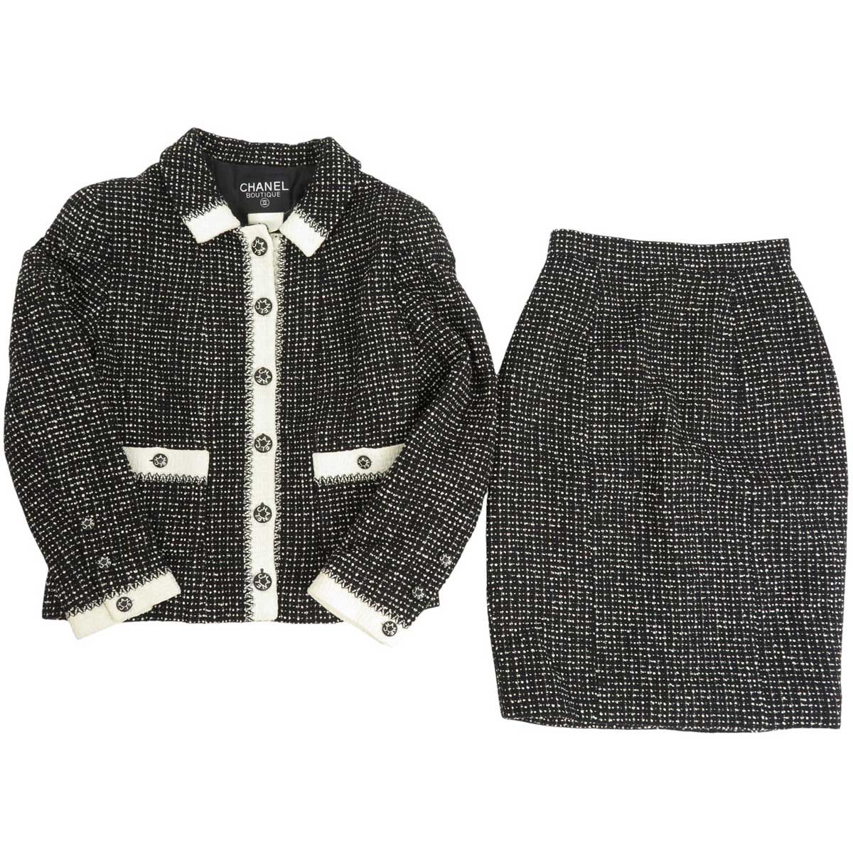 シャネル ヴィンテージ ツイード セットアップ P06232W02285 レディース ブラック CHANEL アパレル 小物
