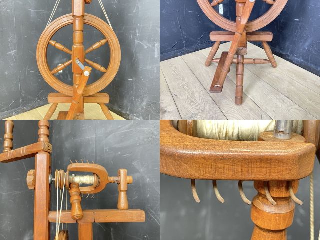 専門店では 中古】糸紡ぎ車 家具