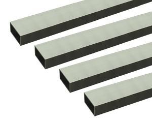 5営業日で発送 安田 アルミ角パイプ 1m 2.0x25x60mm シルバー 4本組