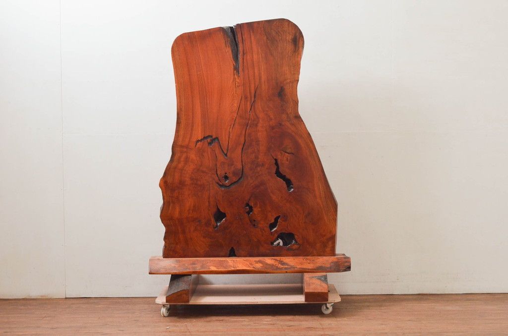 漆塗り 衝立 赤漆 ☆事前問合せ必須☆ 衝立て 和製ビンテージ 総欅 ケヤキ材 漆塗り