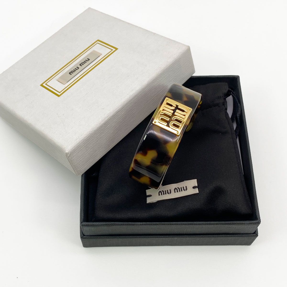 MIUMIU ミュウミュウ プレックス メタル バングル ブレスレット べっ甲 管理番号 8403