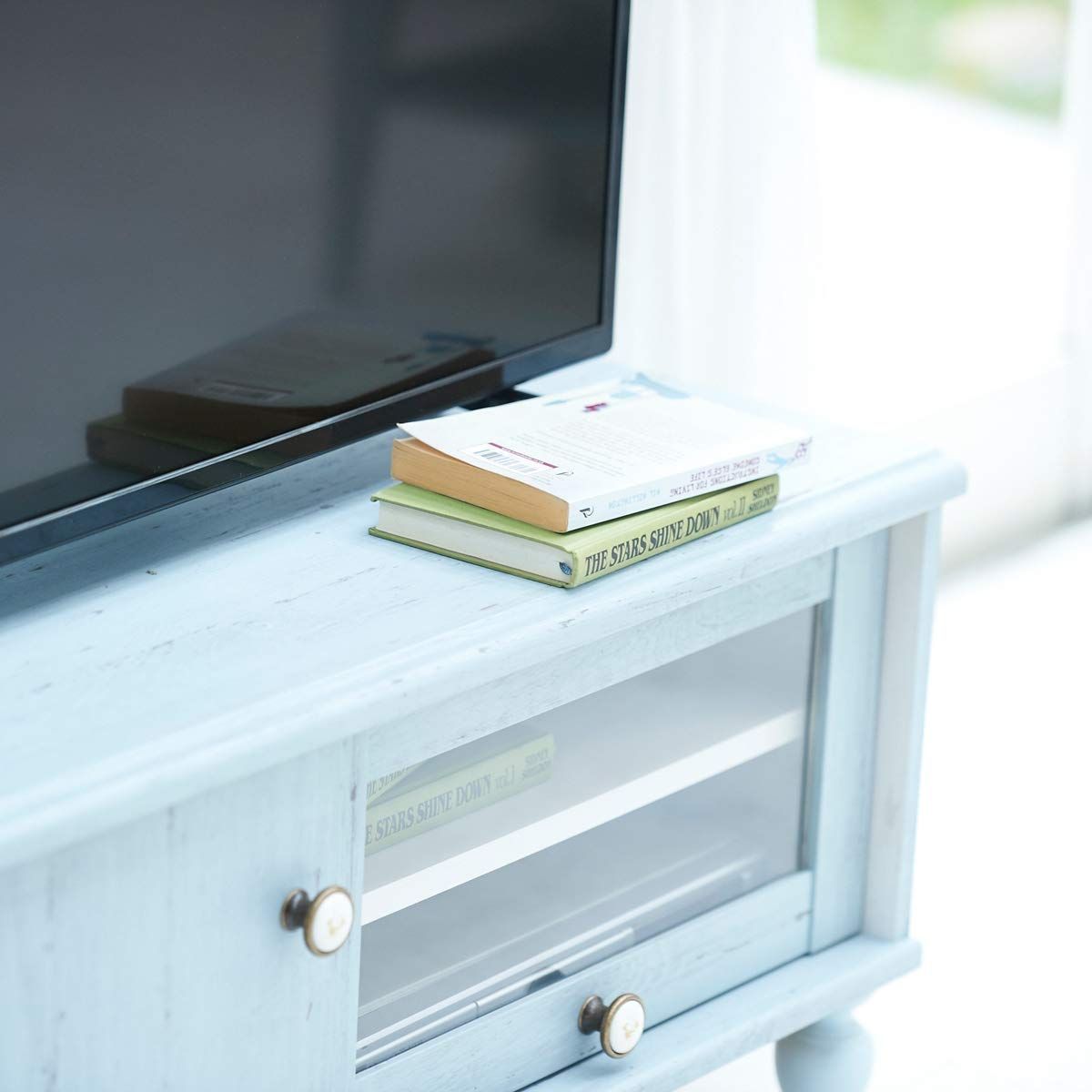 大特価』 台 テレビ ローボード ペールブルー 幅89.7 高さ43.4 白井