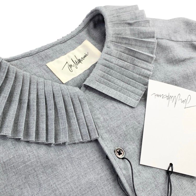 未使用品 JUN MIKAMI ジュンミカミ プリーツカラーウール混