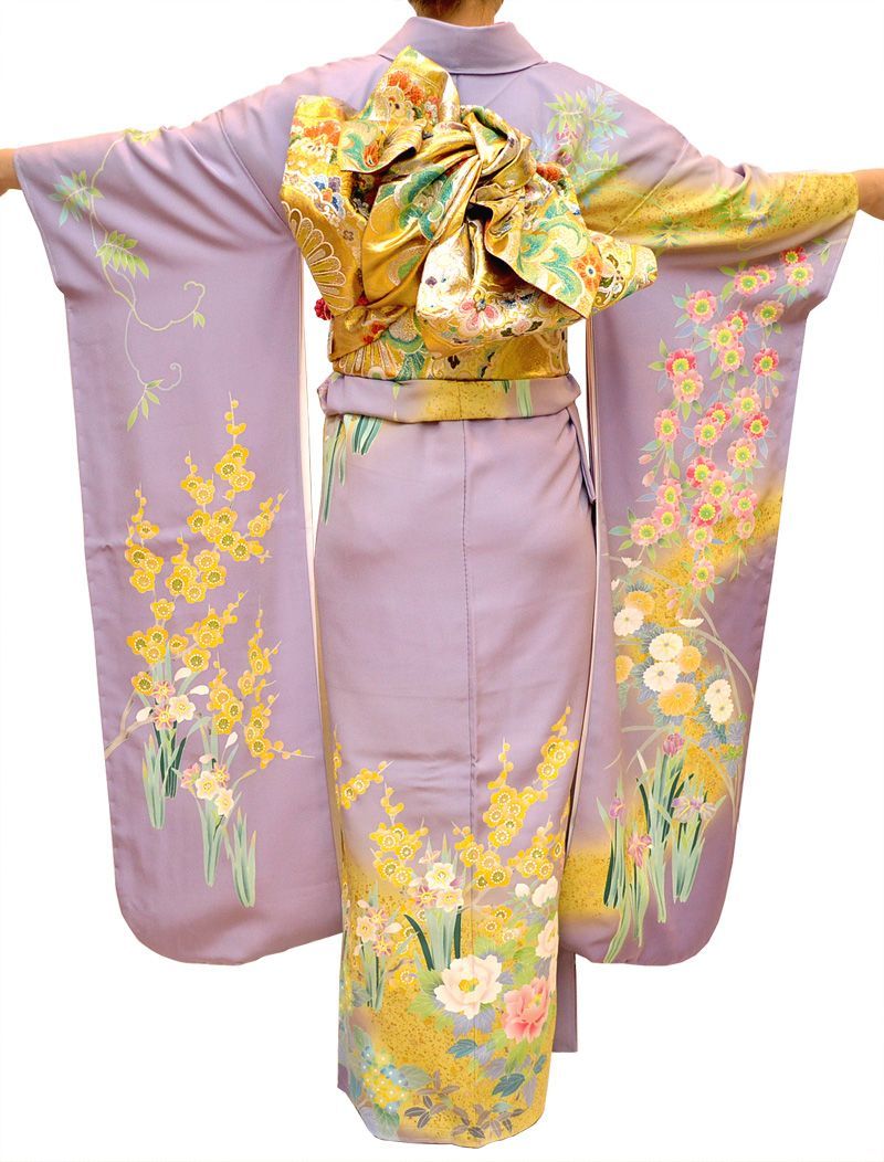 平和屋着物□振袖用長襦袢 袷 花車文 蛍暈し 正絹 逸品 DAAW8871qa