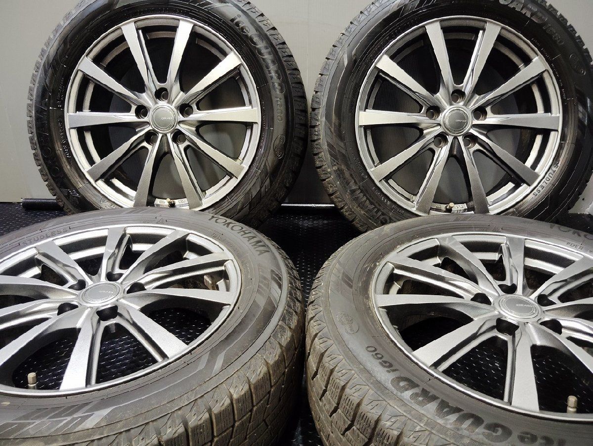 YK ice GUARD iG60 215 60R17 スタッドレス YFC GRASS 17インチ 7J5HPCD114.3 48 21年製 バリ溝 C-HR エスティマ等 KTL532