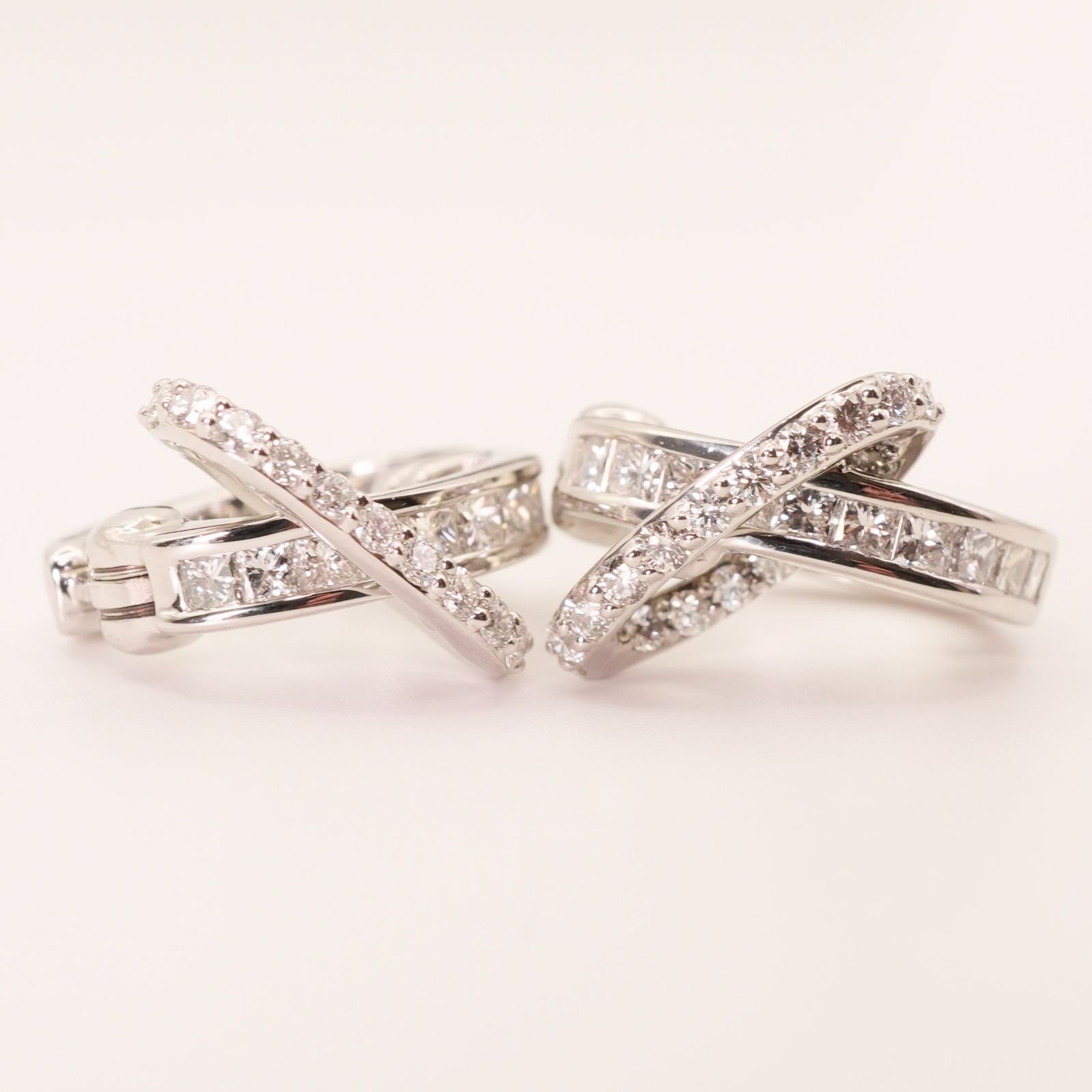 GSTV ピアリング プラチナ ダイヤ 0.9ct フープ|25-114S