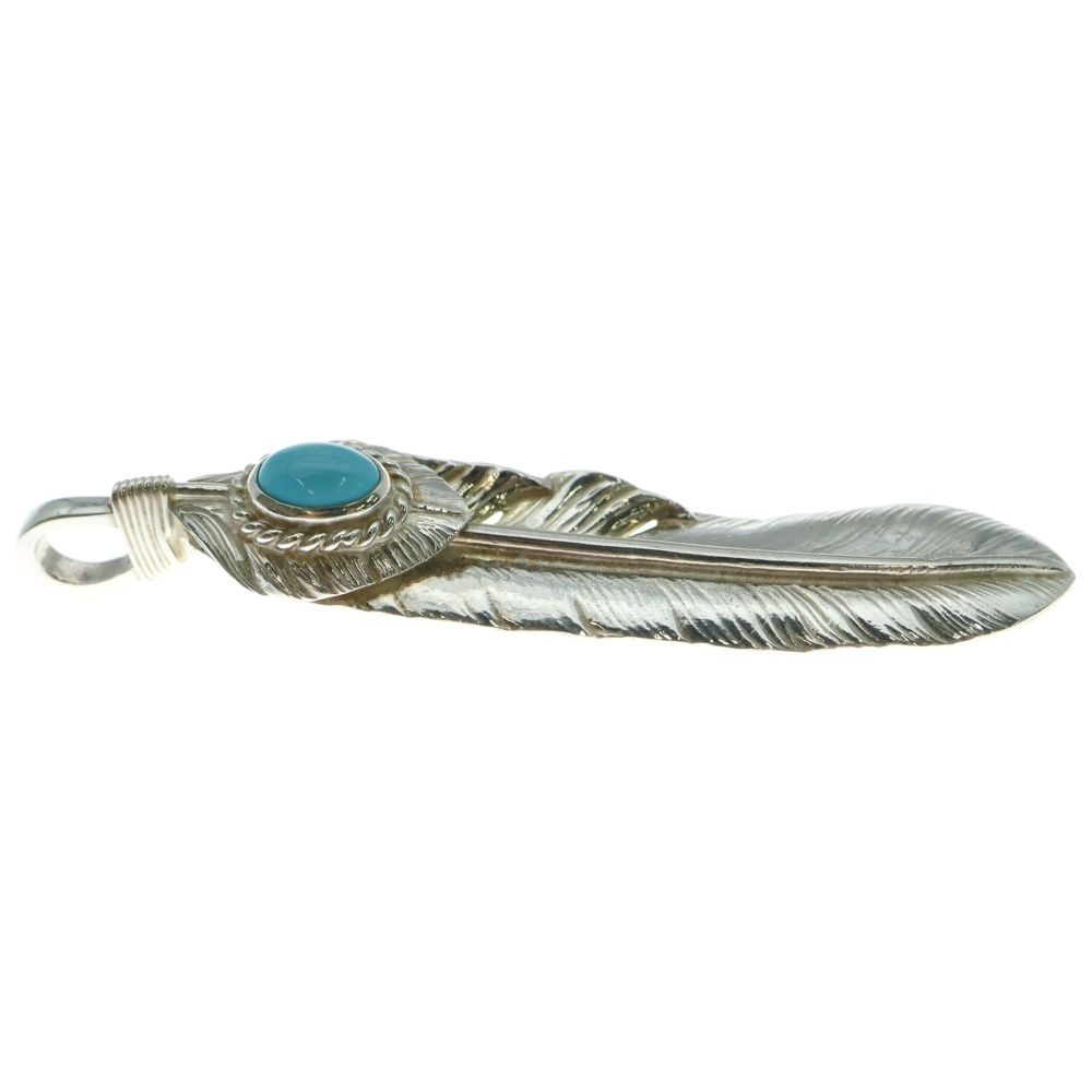 ゴローズ 上銀銀縄ターコイズ特大フェザー