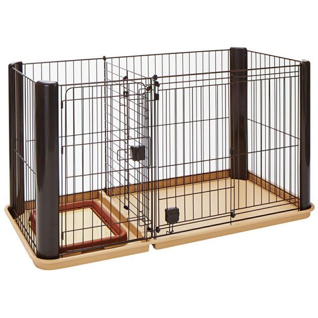 ペティオ Petio トイレのしつけが出来る ドッグルームサークル ダークブラウン レギュラー 超小型犬-小型犬向き