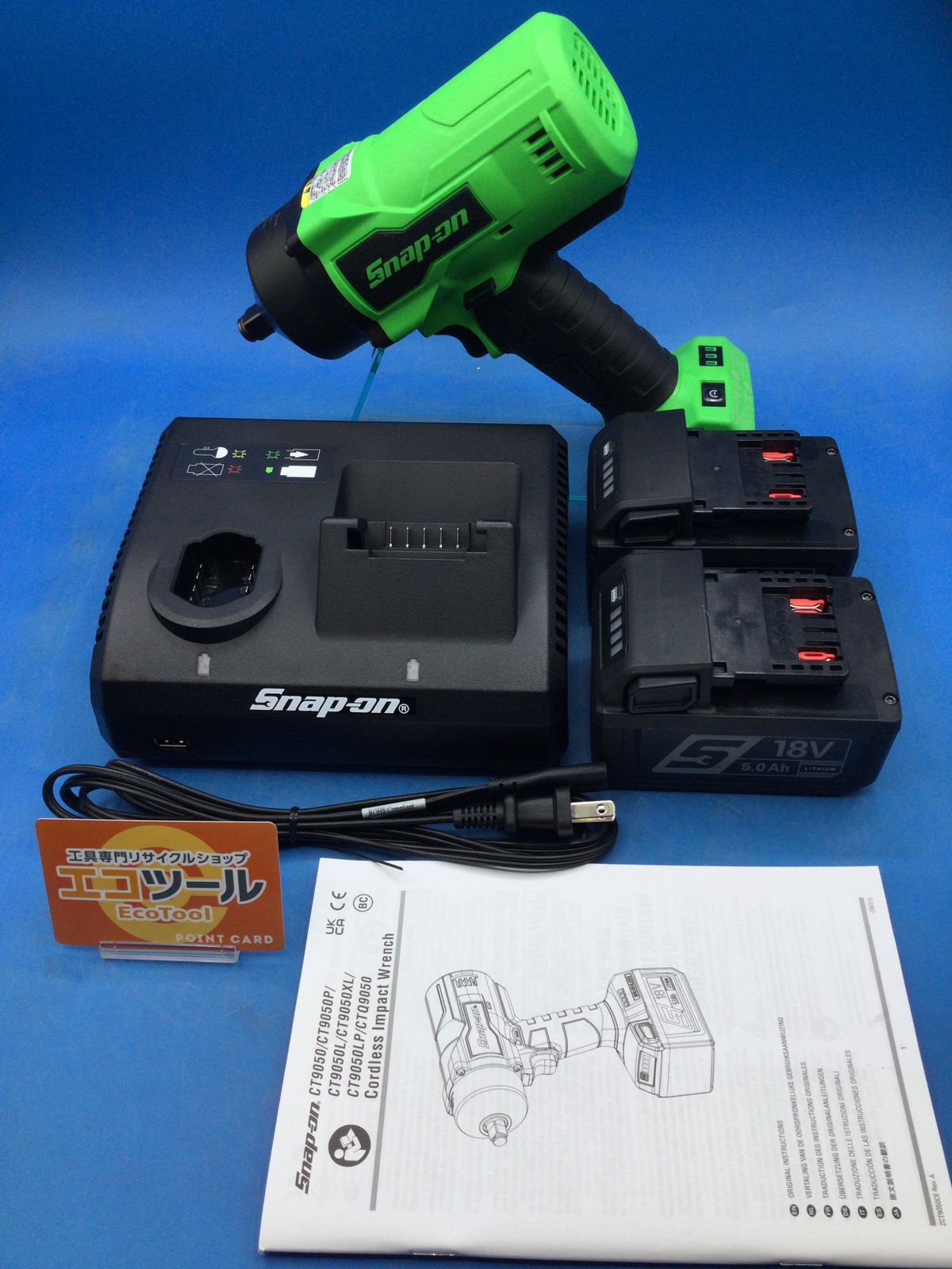 ☆Snap-on/スナップオン 18vブラシレス1/2ドライブインパクトレンチ CT9050GJ2 グリーン [ITENFF1K0Q0S] - メルカリ